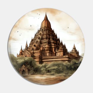 Historical illustration of Bagan, Myanmar Pin