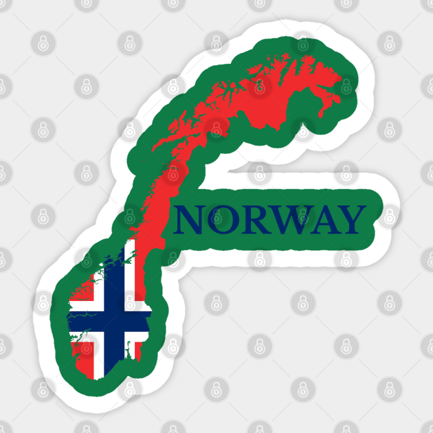 Norway Flag Map Norway Autocollant Teepublic Fr