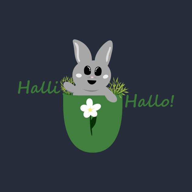 Halli Hallo! Cute Bunny in Pocket by PandLCreations