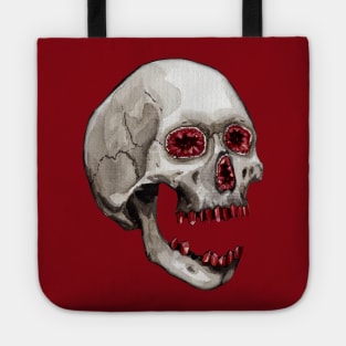 Ruby Geode Crystal Skull Tote