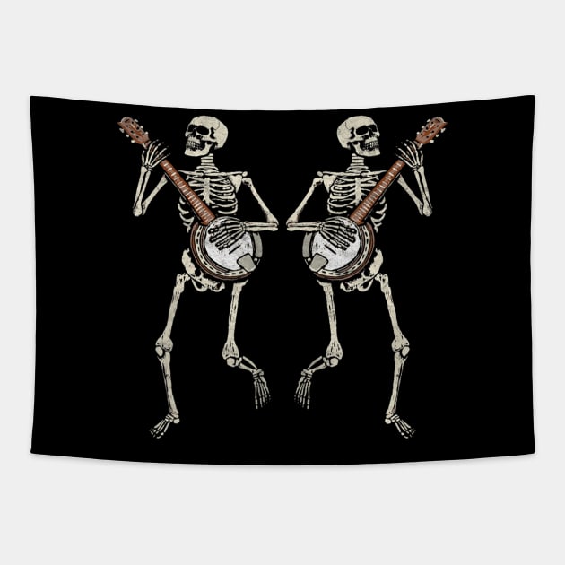 Dancing store skeleton tapestry