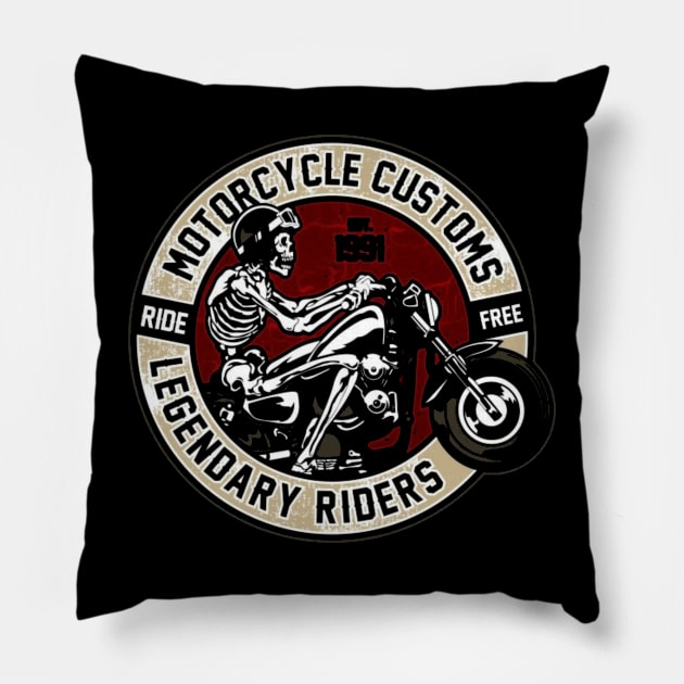 motorcycle customs Pillow by  Faya