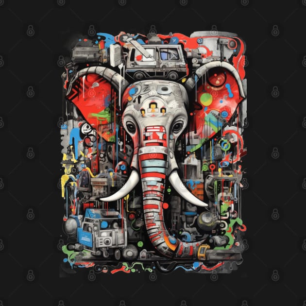 Graffiti Style Elephant by Mecha Design by MechaRon