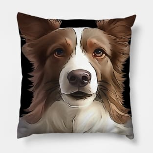 Border Collie Pet Portrait Cut Out Pillow