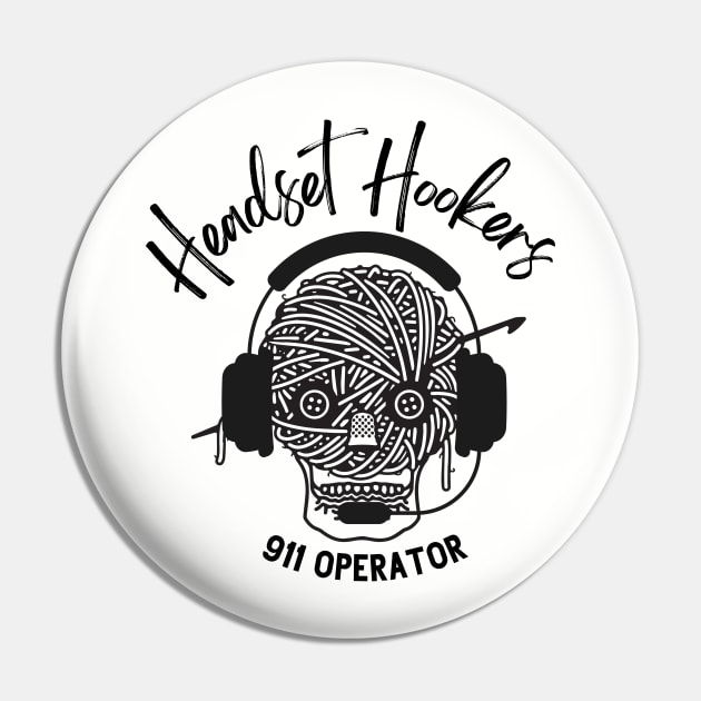 Headset Hookers for 911 Dispatcher Thin Gold Line Crochet Lover Pin by Shirts by Jamie