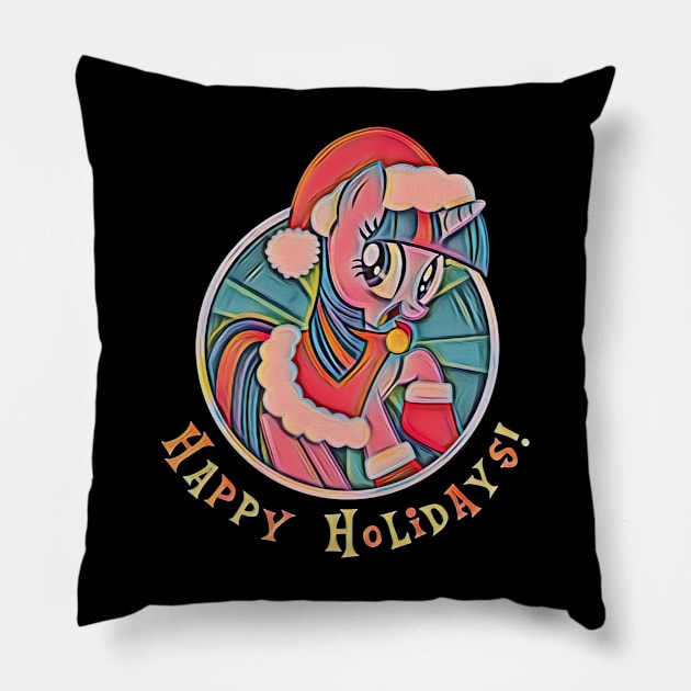 HAPPY HOLIDAYS Pillow by MACIBETTA