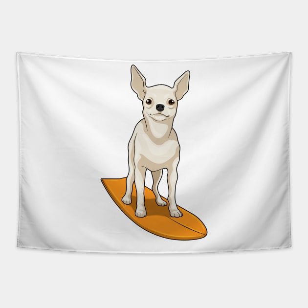 Chihuahua Surfer Surfboard Tapestry by Markus Schnabel