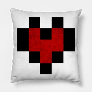 Pixel Heart Distressed Pillow