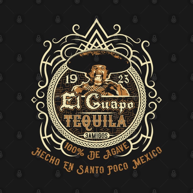 El Guapo Tequila Label by Alema Art