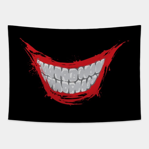 Evil Smile Tapestry by Huemanitee