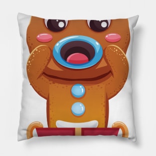 Christmas Sticker, Ginger Man Sticker Pillow