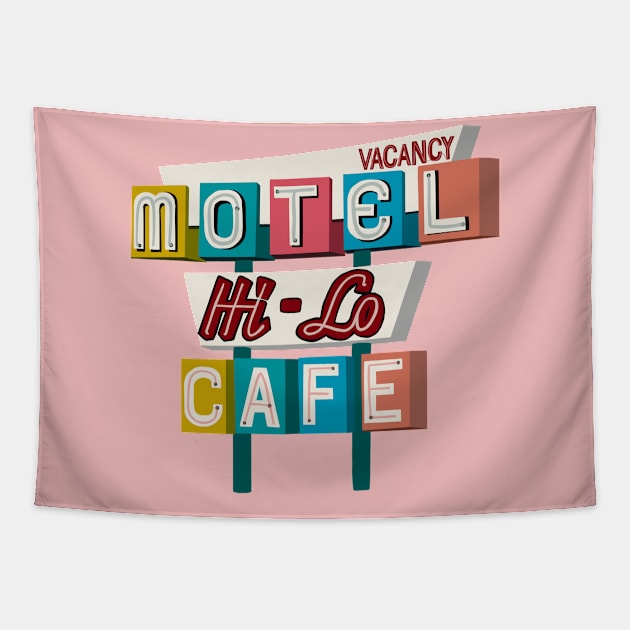 Motel Hi-Lo Sign Tapestry by jenblove