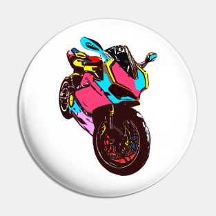 Cute Girly Big Bike Motorcycle Blue and Pink Color Pin