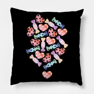 Hearts and Bonbons with Stars Pillow