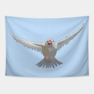 White Java sparrow Tapestry