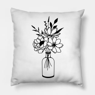 Minimal pot flowers Pillow