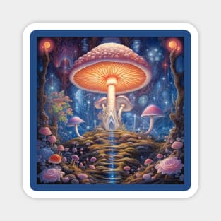 Magic Mushroom Mountain Magnet