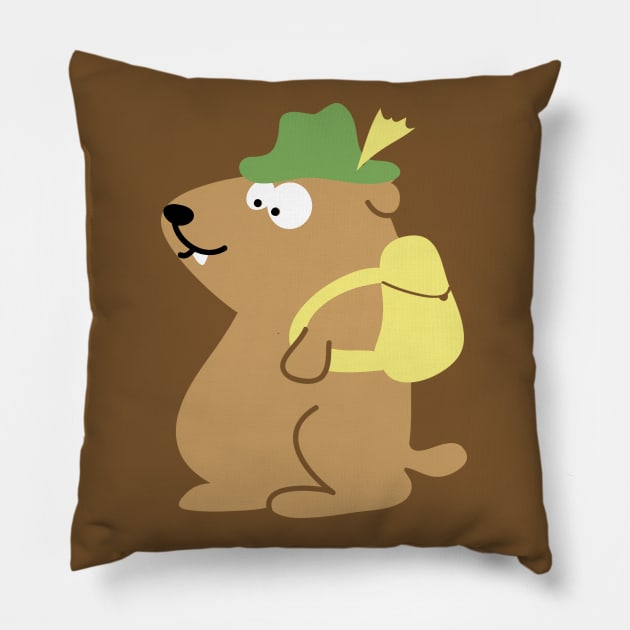 Hiking Mountaineer Marmot Pillow by katelein