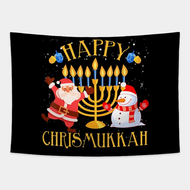 Happy Chrismukkah Funny Hanukkah Christmas Jewis Tapestry by eylaaadamf
