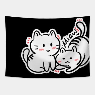 Cat Love: Cat Miaw and Cute Cat Design Tapestry