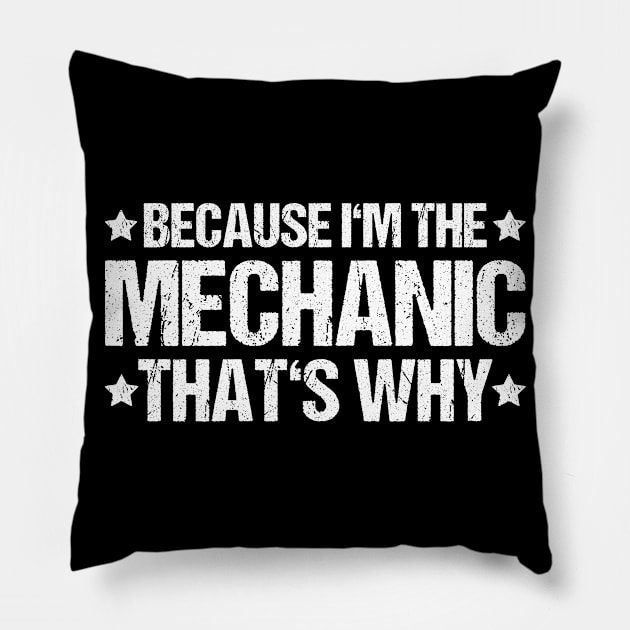 Mechanic Mechanist Mechanician Fitter Pillow by Krautshirts