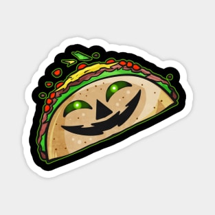 Taco With Jack O Lantern Face Costume Halloween Magnet