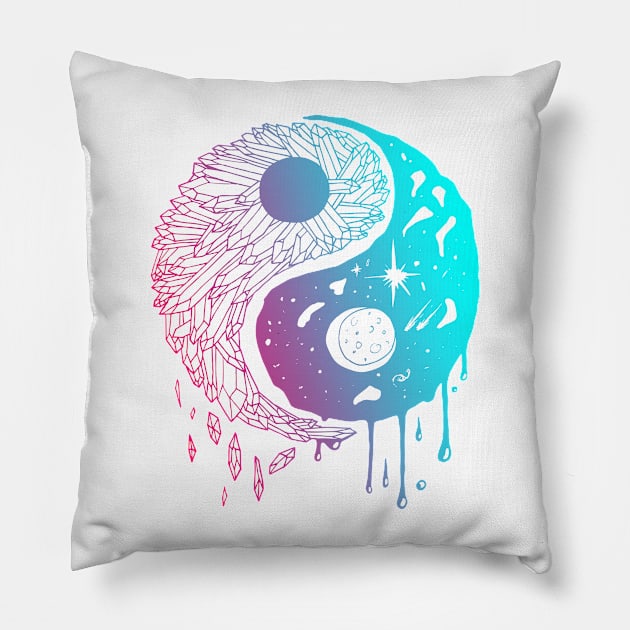 Dual Color Yin Yang Crystals and The Night Sky Pillow by kenallouis