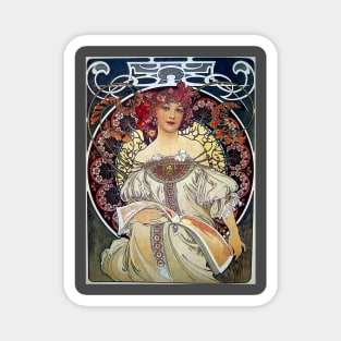 Reverie by Alfons Mucha Magnet