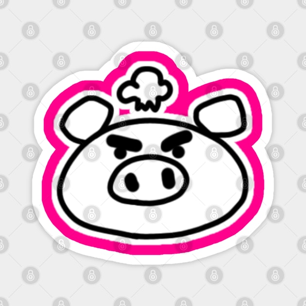 Angry Boo the kawaii pig. Magnet by anothercoffee