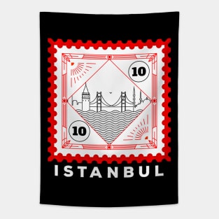 Istanbul Stamp Design Tapestry