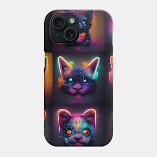 9 Neon Cats Phone Case