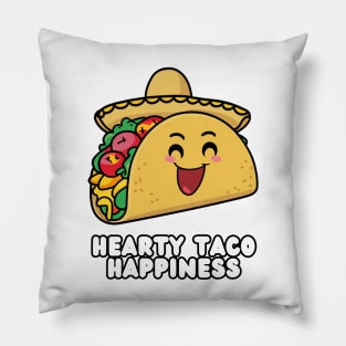 Happy Taco in Sombrero Hat Pillow