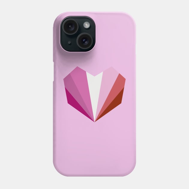 Lesbian Flag Geometric Heart Phone Case by Bunny Prince Design