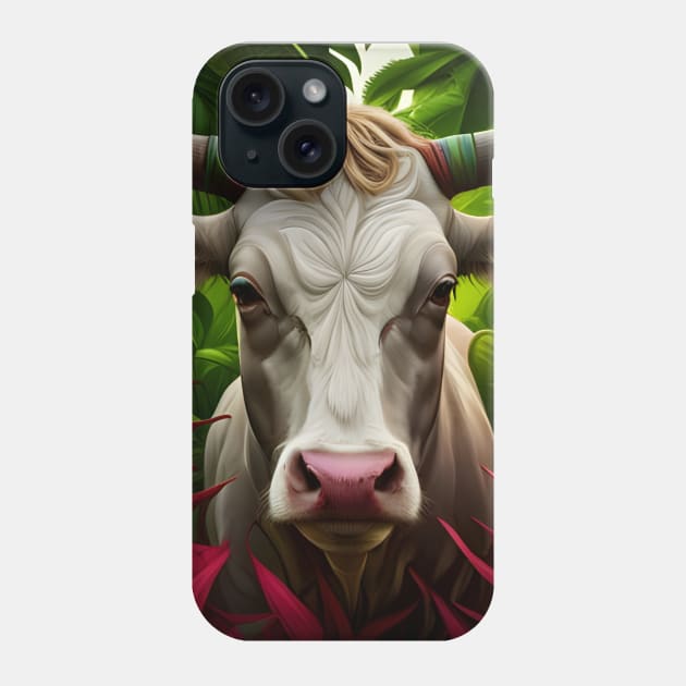 Charismatic Cow Phone Case by TooplesArt