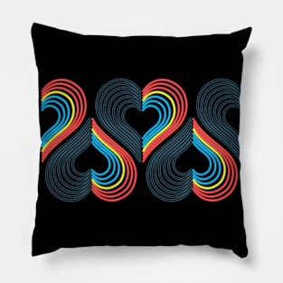 Polyamorous Neon Light Hearts Pillow