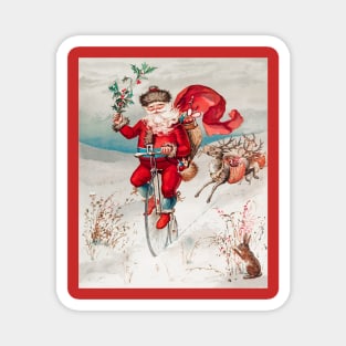 Santa Claus On A Penny | Reindeer | Christmas Xmas | Miriam And Ira D. Wallach Art Painting Magnet