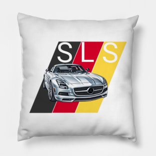 Mercedes Benz SLS victor art with Germany flag Pillow