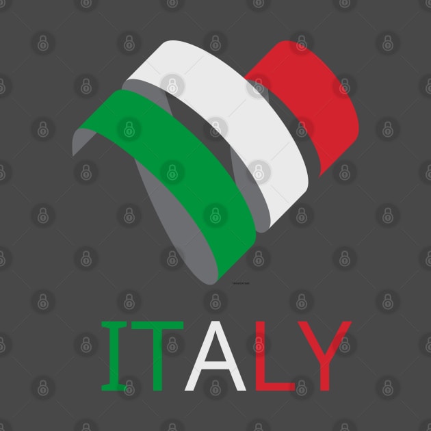 In this picture we see the flag of Italy in an unusual form. And also the name of the state is made in the colors of the flag itself. by Atom139