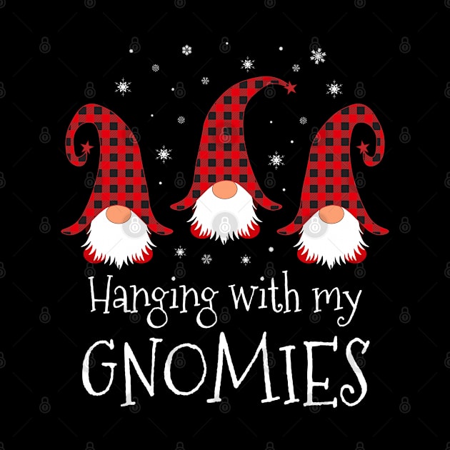 Hanging With My Gnomies Plaid Garden Christmas Gnome by jodesigners