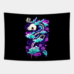 Cyber ghost dragon Tapestry