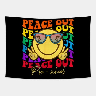 Peace Out Preschool Graduation Kids Smile Face Tapestry