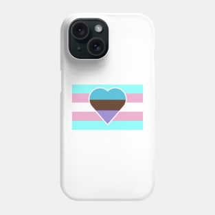 Transgender Pride Flag with Androsexual/Androphilic Heart Phone Case