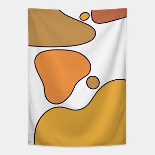 Warm Earthy Colors Abstract Shapes Tapestry