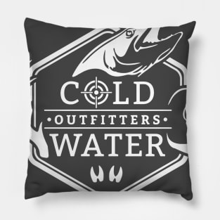 Cold Water Outfitters White Logo Pillow