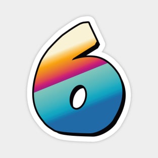 Number 6, Six - beach colors Magnet