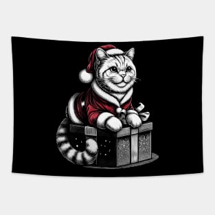 Christmas cat Tapestry