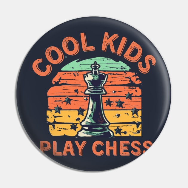 Chess Chessmen Chessboxing Gift for Cool Kids Pin by click2print