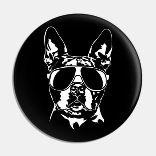 Funny Boston Terrier sunglasses cool dog Pin