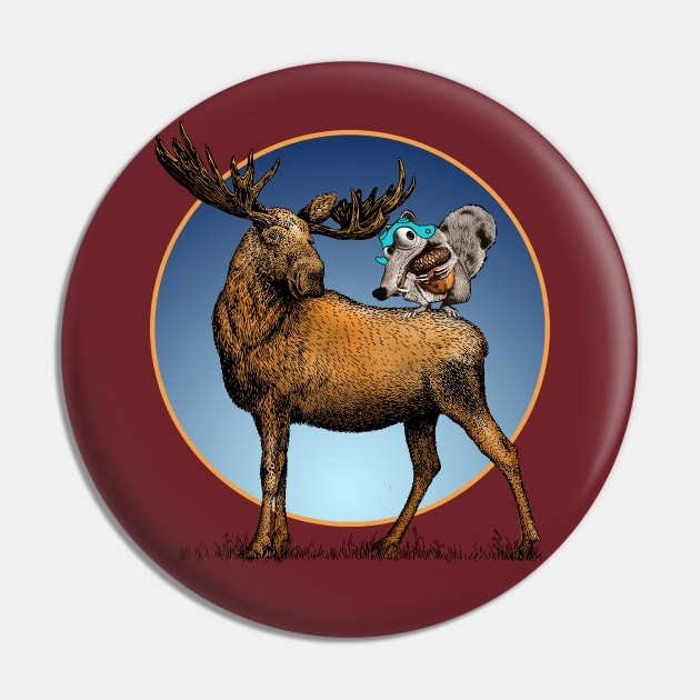 Moose and Squirrel Pin by theDarkarts