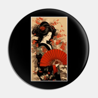 Oiran (Red fan) Pin